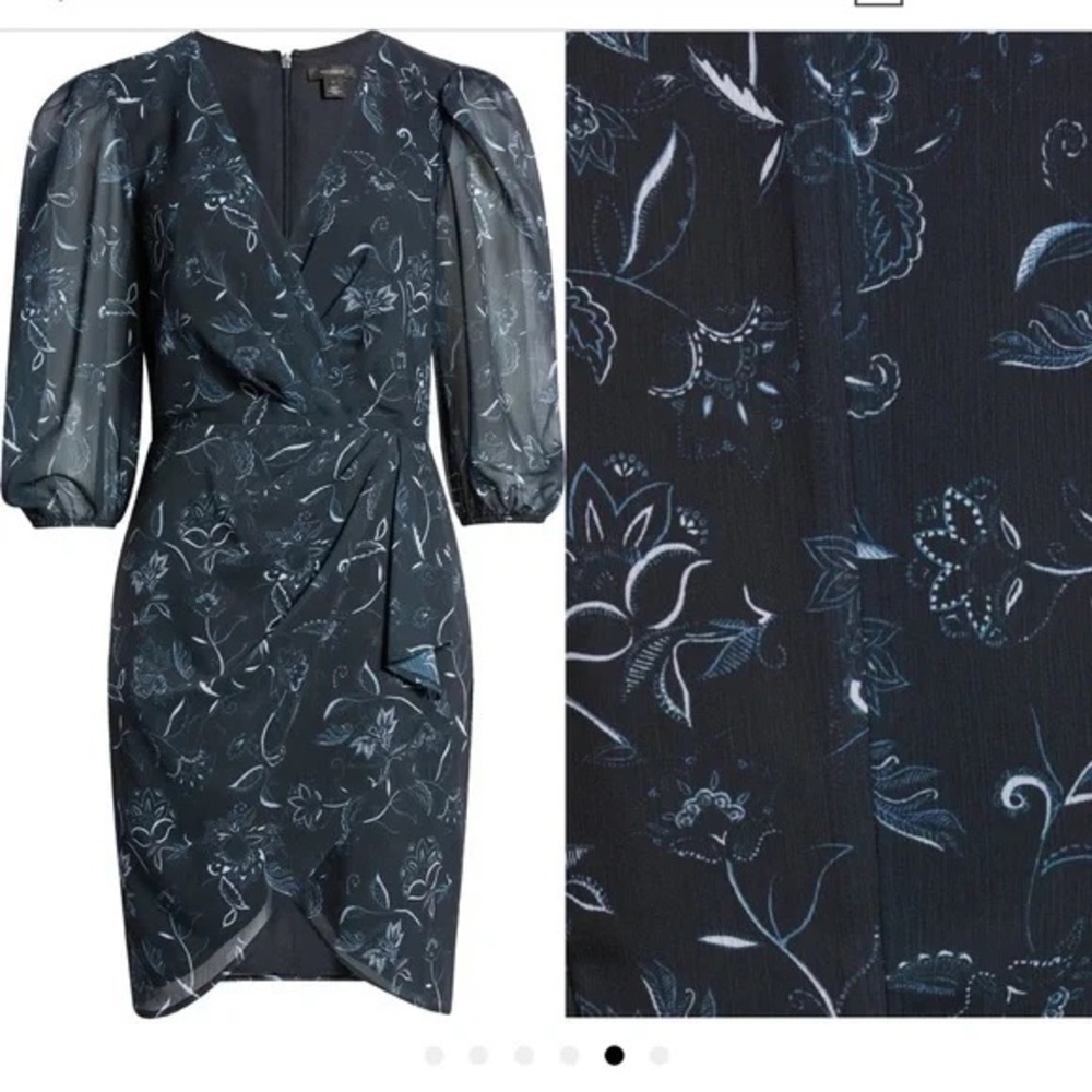 Halogen® Chiffon Faux Wrap Dress Size S - Picture 3 of 7
